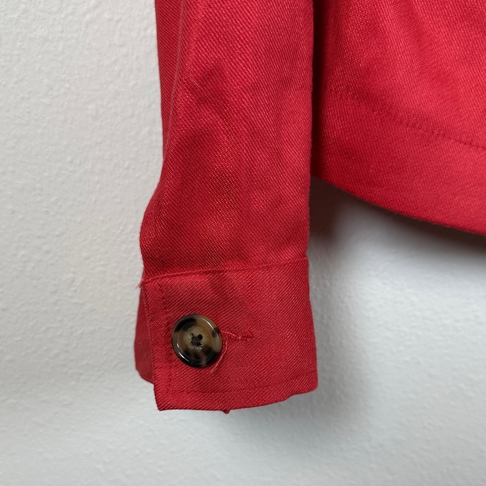 Cabi Red Valentine Linen Blend Button Front Jacket Blazer Womens Size M - Picture 7 of 10